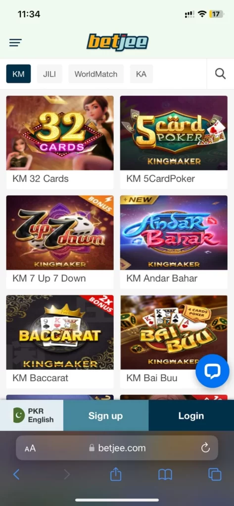 Betjee iOS casino app